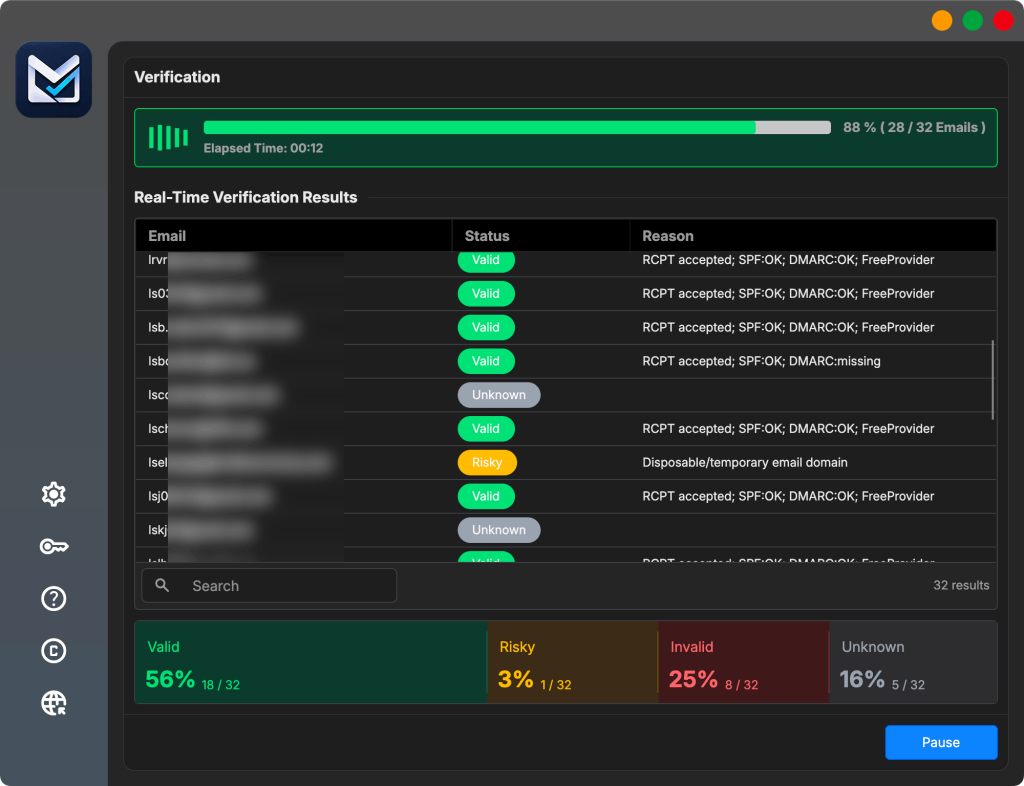 MetaLogic MailVexa Page 3 (Verification) Screen Shot